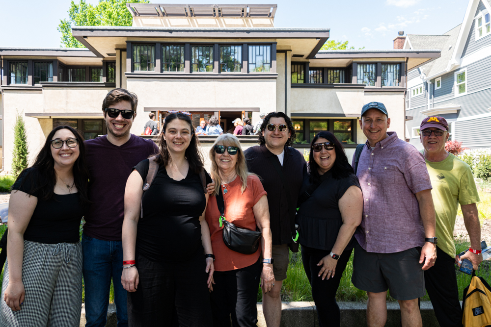 Wright Plus guests outside Balch House
