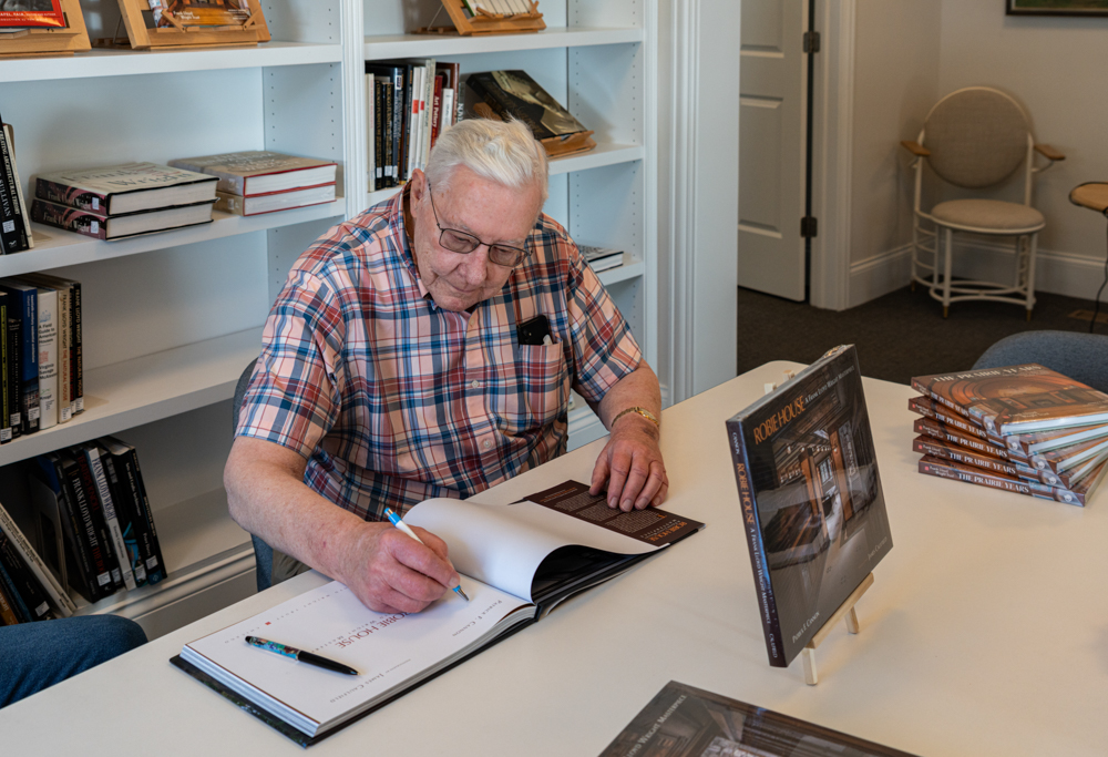 Author Pat Cannon signs books in the Trust’s Reading Room