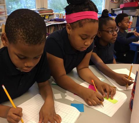 students participating in workshop